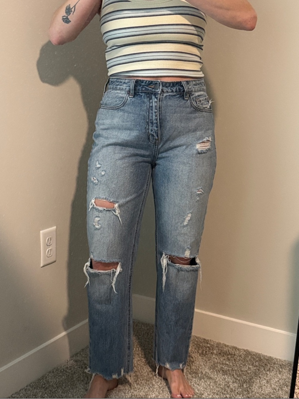 CELLO Brand Mid-Rise Distressed Women's Jeans